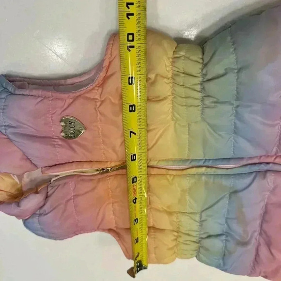 Juicy Couture Toddler Girls Zip Up Rainbow Puffer Vest Sz 18 Months - Picture 7 of 9